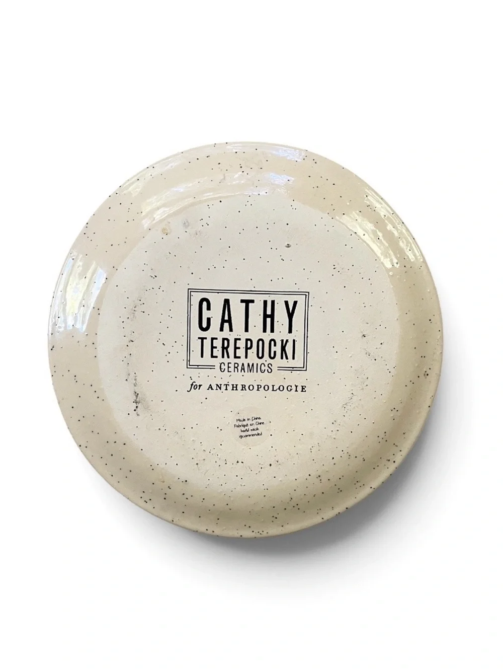 RARE Cathy Terepocki for Anthropologie Speckled Geometric Ceramic Dessert Plate